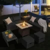 Tangkula 9 Pieces Outdoor PE Rattan Wicker Sectional Sofa With 42" Gas Fire Pit Table Space-Saving Patio Conversation Set With Storage Box Black/Grey/Navy/Red/Turquoise/Off White -Beauty house GUEST 529dd07b 75c9 442d b3c7 1542da3af043