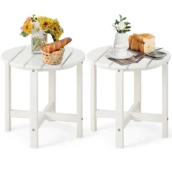Tangkula 2PCS 18"Adirondack Side Table Weather Resistant HDPE Garden Patio -Beauty house GUEST 53b7a797 4e1e 49cb a34e 0a1e887ae774