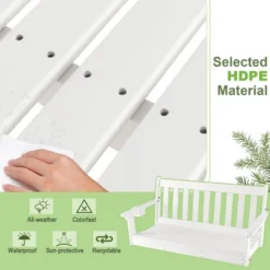 Tangkula 54" HDPE Porch Swing Outdoor Patio Hanging Chair W/ Cup Holder Adjustable Chain 16 Tangkula 54" HDPE Porch Swing Outdoor Patio Hanging Chair W/ Cup Holder Adjustable Chain -Beauty house GUEST 53cac2c4 ee4c 4fda 877d a192957dba27