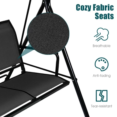 Tangkula Outdoor Porch Swing Canopy Patio Swing Chair 3 Person Canopy Hammock 8 Tangkula Outdoor Porch Swing Canopy Patio Swing Chair 3 Person Canopy Hammock - Image 6