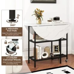 Tangkula Round Outdoor Dining Table For 4 People 36 Inch Acacia Wood Patio Table For Yard -Beauty house GUEST 542348b3 1f12 45f8 8541 ca3448d89f5f