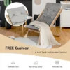 Tangkula Foldable Wood Beach Sling Chair With 3 Adjustable Positions Indoor Living Room Chaise Lounge Grey -Beauty house GUEST 555aca43 960c 4150 957a 3902c3bdc136