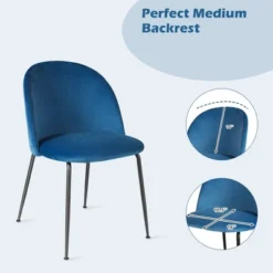 Tangkula Dining Chair Set Of 4 Upholstered Velvet Chair Set W/ Metal Base For Living Room -Beauty house GUEST 55872675 c3ac 4867 83ee c8a55560ddb6