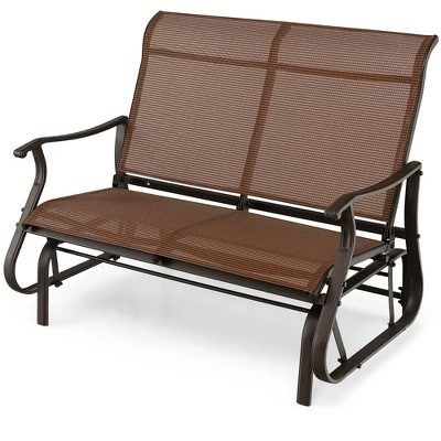 Tangkula 2-Person Outdoor Glider Chair Patio Rocking Lounge Chair W/ Breathable Fabric 11 Tangkula 2-Person Outdoor Glider Chair Patio Rocking Lounge Chair W/ Breathable Fabric - Image 9