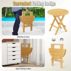 Tangkula Patio Folding Side Table W/ X-shaped Legs & Slatted Tabletop For Backyard -Beauty house GUEST 57f4fff9 d918 4d64 9443 0b2a89181cdf