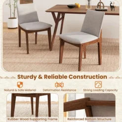 Tangkula Wooden Dining Chairs Of 4 W/ Added Cushions High Curved Back For Dining Room -Beauty house GUEST 586236f9 e34e 49ca 82a0 53d435509177