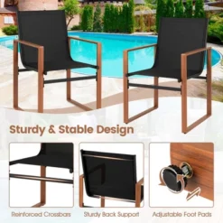 Tangkula 2 PCS Outdoor Dining Chairs Patio Furniture Chair W/ Breathable Seat & Backrest -Beauty house GUEST 59431d35 ae5c 4668 9653 57f325583964
