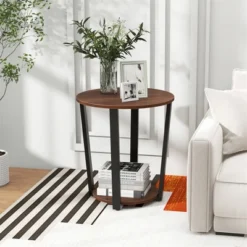 Tangkula Industrial End Table Sofa Side Table Set Ot 2 Nightstand W/ Storage Shelf -Beauty house GUEST 5960e278 4d44 4ab0 8af9 7038ca45d695