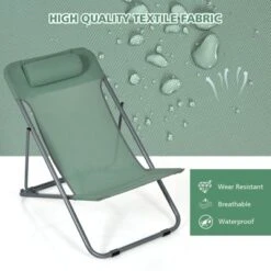 Tangkula 2 PCS Beach Chair Lounger Reclining Folding Chair W/3-Position Adjustable Backrest Blue/Orange/Green -Beauty house GUEST 59778537 9a9c 4980 9525 fa6718bdcdb5