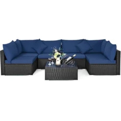 Tangkula 7-Piece Patio PE Rattan Sectional Sofa Furniture Set Wicker Sofa Conversation Set -Beauty house GUEST 5a39fca8 08fd 4e39 a889 c037c97ff849