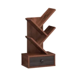 Tangkula 5-Tier Tree Bookshelf W/ Wooden Drawer Display Storage Organizer Rack -Beauty house GUEST 5a742ca5 7ca2 49b6 890a 9c663b5c9980