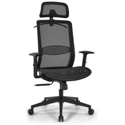 Tangkula High Back Mesh Office Chair Ergonomic Executive Chair Swivel Computer Task Chair W/ Headrest Black/ Gray 11 Tangkula High Back Mesh Office Chair Ergonomic Executive Chair Swivel Computer Task Chair W/ Headrest Black/ Gray - Image 9