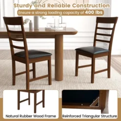 Tangkula Wooden Dining Chair Set Of 4 Pu Leather Upholstered Kitchen Chairs W/ Padded Seat -Beauty house GUEST 5ad44b64 de0b 4d24 80d5 21e9f35864a8 1