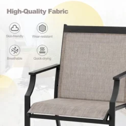 Tangkula Patio Chairs Set Of 4 Dining Chairs W/ Curved Backrest Long Armrest Breathable Fabric 14 Tangkula Patio Chairs Set Of 4 Dining Chairs W/ Curved Backrest Long Armrest Breathable Fabric -Beauty house GUEST 5aff6c26 7e76 4c8b a520 b294b4a018cb