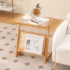 Tangkula 1pc/2pcs Z-shaped Side Table W/ Rattan Shelf Glass Top End Table W/ Magazine Rack Space-saving Sofa Side Bedside Table -Beauty house GUEST 5b4472ac 217d 4d82 a263 2654d39875c6