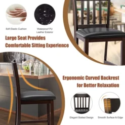 Tangkula Set Of 2 Bar Stools Counter Height Pub Chairs W/ PU Leather Seat&Rubber Wood Legs 15 Tangkula Set Of 2 Bar Stools Counter Height Pub Chairs W/ PU Leather Seat&Rubber Wood Legs -Beauty house GUEST 5ba49ff3 8ae6 41bc 90e5 ea22d813642e