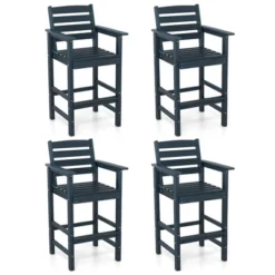 Tangkula Patio Bar Stools Set Of 4 Tall Adirondack Chair W/ Backrest Armrests & Footrests -Beauty house GUEST 5ba62c7b ec04 459e 8a28 9c5aac3981f0