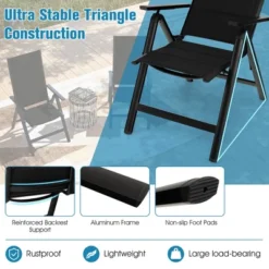 Tangkula Patio Folding Chairs Lightweight Outdoor Dining Chairs W/ Padded Seat -Beauty house GUEST 5d239a40 53e9 4fd5 8b0f d7ce267f863e
