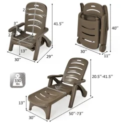 Tangkula 2 PCS Patio Chaise Lounge Chair 5-Position Folding Recliner For Beach Poolside Backyard -Beauty house GUEST 5d8c0f81 afab 4baf 8f2e b38cbeaeb358