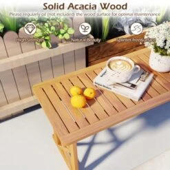 Tangkula 2 PCS 51 Inches Acacia Wood Outdoor Bench W/ Slatted Seat & X-Shaped Frame 15 Tangkula 2 PCS 51 Inches Acacia Wood Outdoor Bench W/ Slatted Seat & X-Shaped Frame -Beauty house GUEST 5e6bb12f 6b8b 4393 a543 e0660f50f429