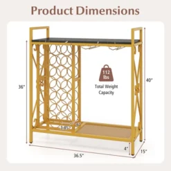 Tangkula Freestanding Floor Drink Rack, Wooden Coffee Bar Table W/ Drink Storage -Beauty house GUEST 5e894370 341d 4123 890a c8fd47c3e81f