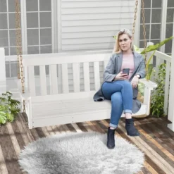 Tangkula 54" HDPE Porch Swing Outdoor Patio Hanging Chair W/ Cup Holder Adjustable Chain 15 Tangkula 54" HDPE Porch Swing Outdoor Patio Hanging Chair W/ Cup Holder Adjustable Chain -Beauty house GUEST 5f060cf4 b051 49cb 99d1 49ddd264e2b4