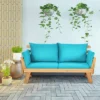 Tangkula Adjustable Patio Sofa Daybed Acacia Wood Furniture W/ Navy & Turquoise Sets Cushion -Beauty house GUEST 5f3586a2 fe86 4aa3 9222 2d9d5b128852