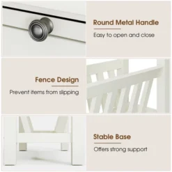 Tangkula Side Table End Table Nightstand W/ Bottom Storage Shelf & Rubber Wood Legs White -Beauty house GUEST 609132b7 f2c7 487e 8414 b9e6bad0d7b2