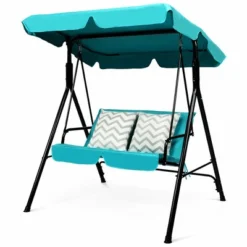 Tangkula Blue Outdoor Swing Canopy Patio Swing Chair 2-Person Canopy Hammock -Beauty house GUEST 609cf535 a9e1 487e 9fa3 09ed4912eaca