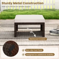 Tangkula Set Of 2 Patio PE Rattan Ottomans W/ Soft Zippered Cushions For Deck Outdoor -Beauty house GUEST 60beea22 b603 4024 9feb 6795ce259417