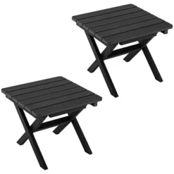 Tangkula 2 Pieces Folding Adirondack Side Table Poolside Garden Patio Black -Beauty house GUEST 60cddb50 9597 4e66 ad31 fe99e82fdafb