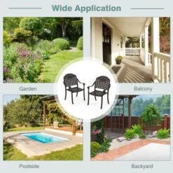 Tangkula 4 Pieces Cast Aluminum Patio Chair Bistro Dining Chair Outdoor Cast Aluminum Chair -Beauty house GUEST 613a9899 f8b3 4fe0 a9cb 24abf4a11130