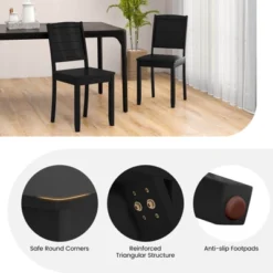 Tangkula 4 PCS Armless Wood Dining Chair W/ Rubber Wood Legs Curved Backrest Kitchen -Beauty house GUEST 6144aa7f f5ee 4d95 b8da 741ef176cf82