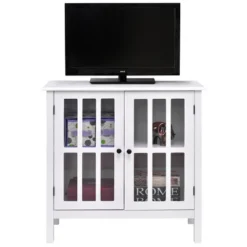 Tangkula Storage Sideboard Glass Door Accent And Display Cabinet White/Brown -Beauty house GUEST 61d9b63f 96e4 4698 9031 d605b1a7031a