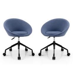 Tangkula Set Of 2 Swivel Home Office Chair Adjustable Accent Chair W/ Flexible Casters -Beauty house GUEST 61e10c3b 0177 4115 8656 3a39c99f1099