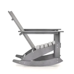 Tangkula Set Of 2 Adirondack Rocking Chair All Weather HDPE Rocker Grey Patio -Beauty house GUEST 63495fe5 ab27 4aa3 95f6 0ad77f630e79