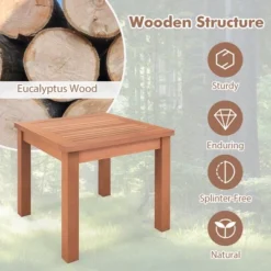 Tangkula Outdoor Adirondack Side Table 18" Square End Table W/ Slatted Tabletop -Beauty house GUEST 63532b76 753c 4147 adfc ba6315692379