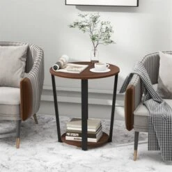 Tangkula Industrial End Table Sofa Side Table Set Ot 2 Nightstand W/ Storage Shelf -Beauty house GUEST 6386a180 6515 4bac a611 52e983d06057