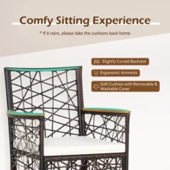 Tangkula Patio PE Rattan Dining Chairs Set Of 2/4 Patio PE Wicker Armchairs With Removable Cushions And Acacia Wood Armrests -Beauty house GUEST 639407dd bbd3 47fb 84dd a72e6cc37837