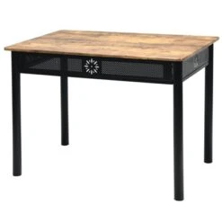 Tangkula 5 Piece Dining Set Wood Metal Table And Chairs Kitchen Furniture Black -Beauty house GUEST 639f7a83 6855 432a 97fd f6e36641fa04