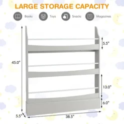 Tangkula 3-Tier Kids Bookshelf Toy Storage Bookcase Rack Wall W/ Anti-toppling Kits -Beauty house GUEST 63c6a092 7d2b 411b 8a01 55bee9bb86a7