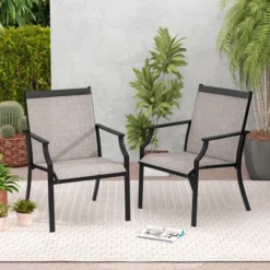 Tangkula Patio Chairs Set Of 4 Dining Chairs W/ Curved Backrest Long Armrest Breathable Fabric 13 Tangkula Patio Chairs Set Of 4 Dining Chairs W/ Curved Backrest Long Armrest Breathable Fabric -Beauty house GUEST 63d19865 928c 42d5 8679 e8c452de9ec0