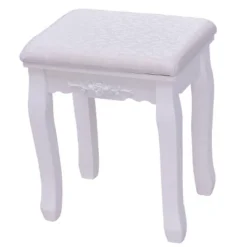 Tangkula Oval Vanity Mirror Dressing Table Beauty Dresser Cosmetics Organizer W/ Cushioned Bench -Beauty house GUEST 63f0da54 3c6c 43b4 bc8e 1184b4c540e5