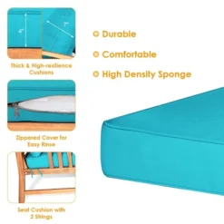 Tangkula 8pcs Wooden Patio Furniture Set Table & Sectional Sofa W/ Turquoise Cushion 15 Tangkula 8pcs Wooden Patio Furniture Set Table & Sectional Sofa W/ Turquoise Cushion -Beauty house GUEST 63f83eb0 67b1 4eb1 99e3 392f30ef940b