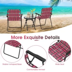 Tangkula Set Of 2 Patio Folding Web Chair Set Portable Beach Camping Chair Red -Beauty house GUEST 64429bbd b677 436f 94d0 a1809704985c
