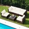 Tangkula 6PCS Wicker Patio Sectional Conversation Furniture Set With Seat Cushions & Coffee Table -Beauty house GUEST 64abd164 32ae 4573 a833 97c159b1e1a9