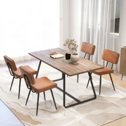 Tangkula Dining Chairs Set Of 4 W/ PU Leather Cover Filled Sponge Waterfall Seats -Beauty house GUEST 64bab6a2 60ce 4c20 a04f a1397eb3d3f5