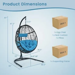 Tangkula Hanging Hammock Chair Egg Swing Chair W/ Blue Cushion Pillow Stand 16 Tangkula Hanging Hammock Chair Egg Swing Chair W/ Blue Cushion Pillow Stand -Beauty house GUEST 64e48223 ff15 4425 9fe2 2f75a34ce0e3