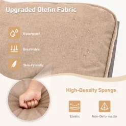 Tangkula Set Of 3 Swivel Bar Height Bistro Set Cushioned Table Stools Furniture Patio Outdoor -Beauty house GUEST 64fadbdd d399 4aef 9477 5b6213478217