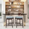 Tangkula 4 PCS Saddle Bar Stools Backless Nailhead Counter Stool With Grey Cushions White/Coffee -Beauty house GUEST 657d586a b8d9 4d23 b127 f22ea44e7fc1
